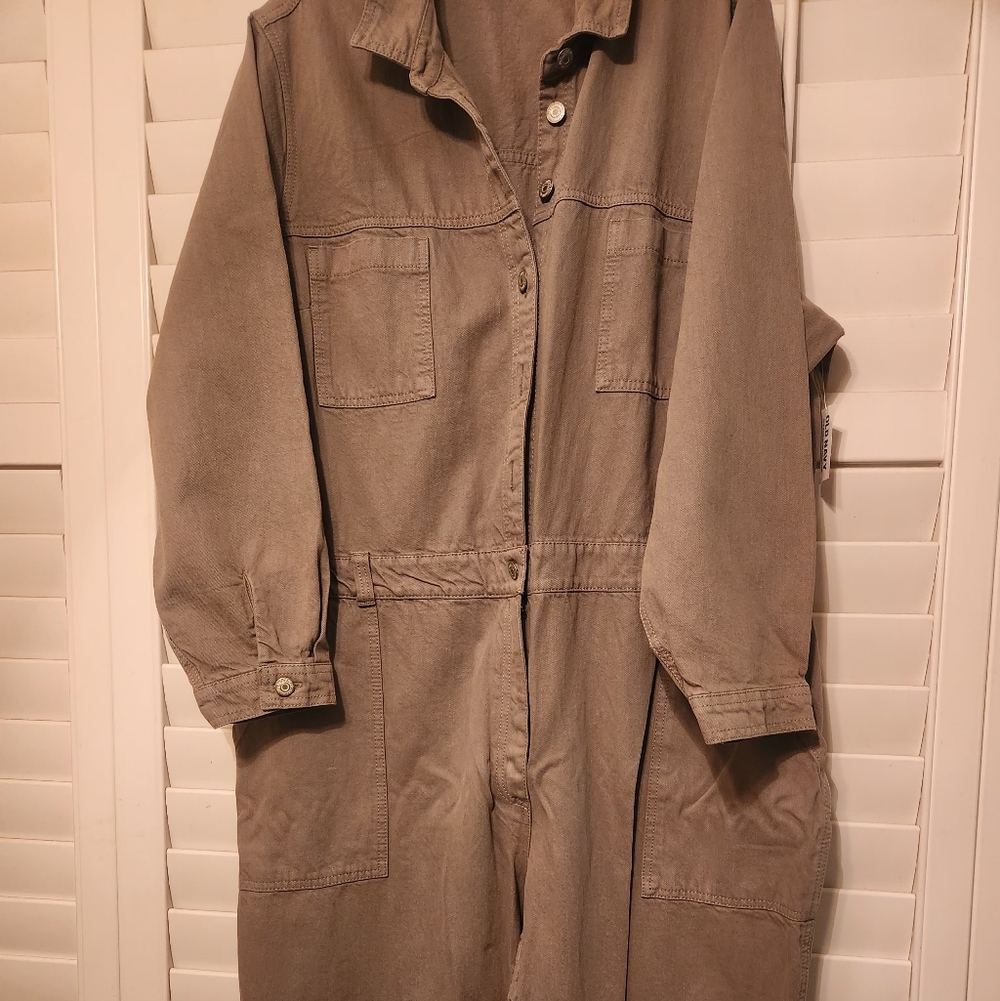 Brand New Unisex Khaki Green Utility Jumpsuit